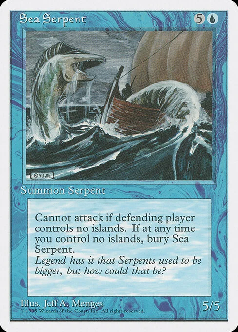 Sea Serpent, carta Magic di tipo Creature — Serpent illustrata da Jeff A. Menges
