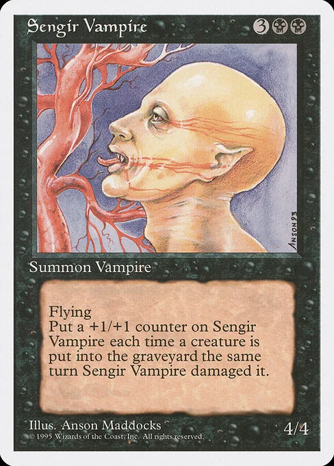 Sengir Vampire, carta Magic di tipo Creature — Vampire illustrata da Anson Maddocks