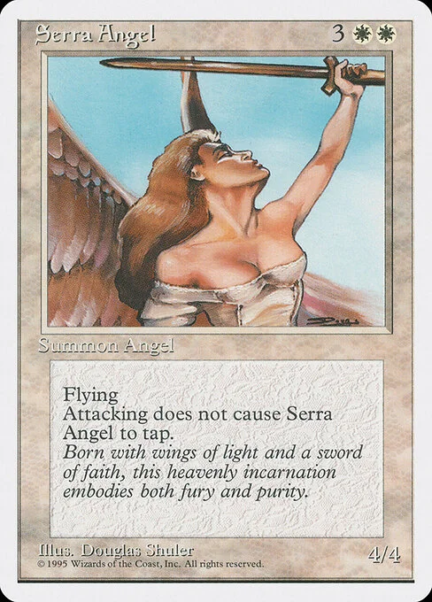 Serra Angel, carta Magic di tipo Creature — Angel illustrata da Douglas Shuler