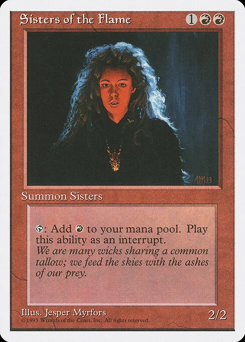 Sisters of the Flame, carta Magic di tipo Creature — Human Shaman illustrata da Jesper Myrfors