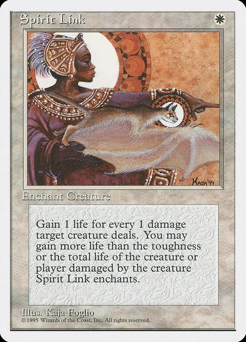 Spirit Link, carta Magic di tipo Enchantment — Aura illustrata da Kaja Foglio
