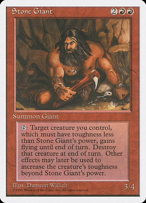 Stone Giant, carta Magic di tipo Creature — Giant illustrata da Dameon Willich