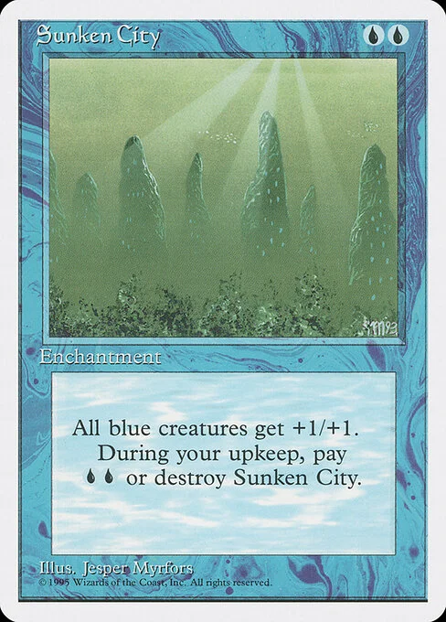 Sunken City, carta Magic di tipo Enchantment illustrata da Jesper Myrfors