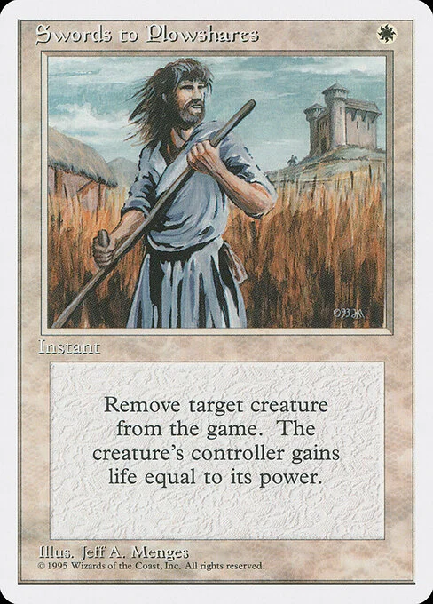 Swords to Plowshares, carta Magic di tipo Instant illustrata da Jeff A. Menges