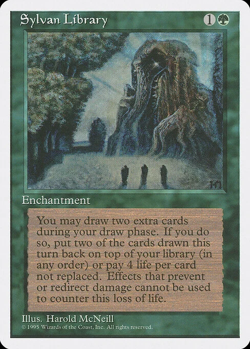 Sylvan Library, carta Magic di tipo Enchantment illustrata da Harold McNeill