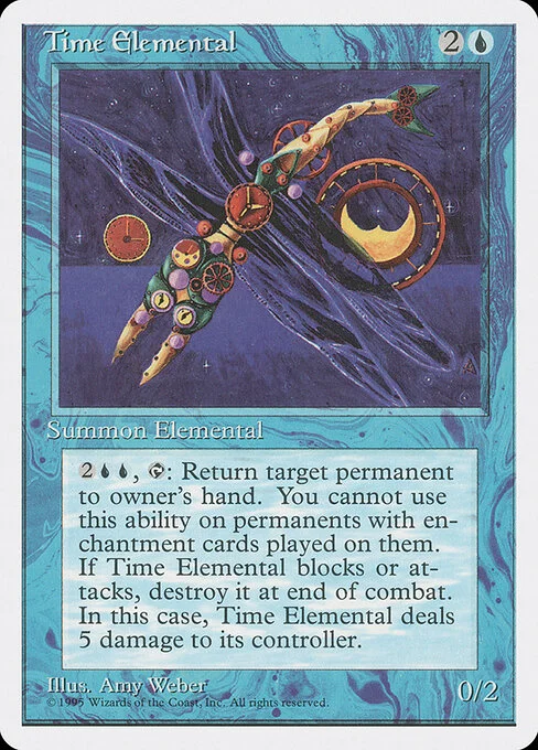 Time Elemental, carta Magic di tipo Creature — Elemental illustrata da Amy Weber