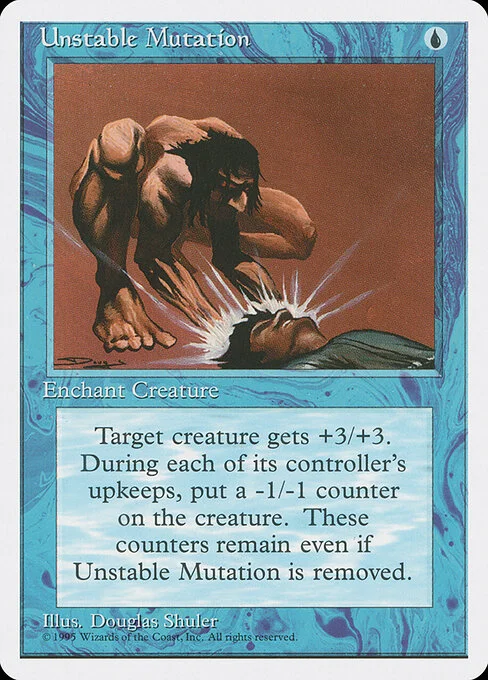 Unstable Mutation, carta Magic di tipo Enchantment — Aura illustrata da Douglas Shuler