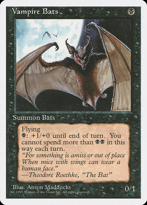 Vampire Bats, carta Magic di tipo Creature — Bat illustrata da Anson Maddocks