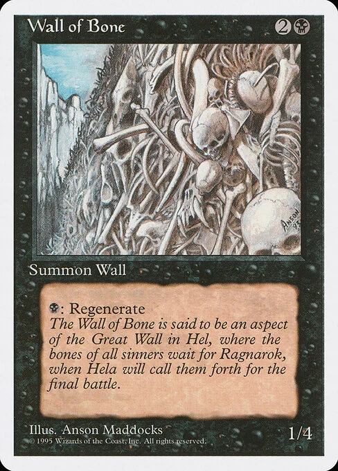 Wall of Bone, carta Magic di tipo Creature — Skeleton Wall illustrata da Anson Maddocks