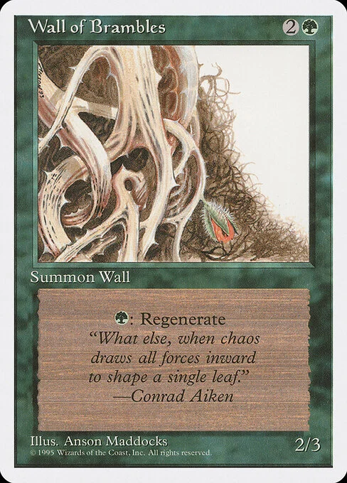 Wall of Brambles, carta Magic di tipo Creature — Plant Wall illustrata da Anson Maddocks