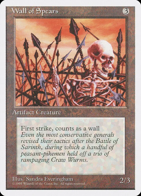 Wall of Spears, carta Magic di tipo Artifact Creature — Wall illustrata da Sandra Everingham