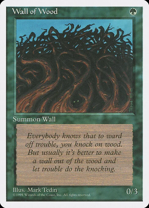 Wall of Wood, carta Magic di tipo Creature — Wall illustrata da Mark Tedin