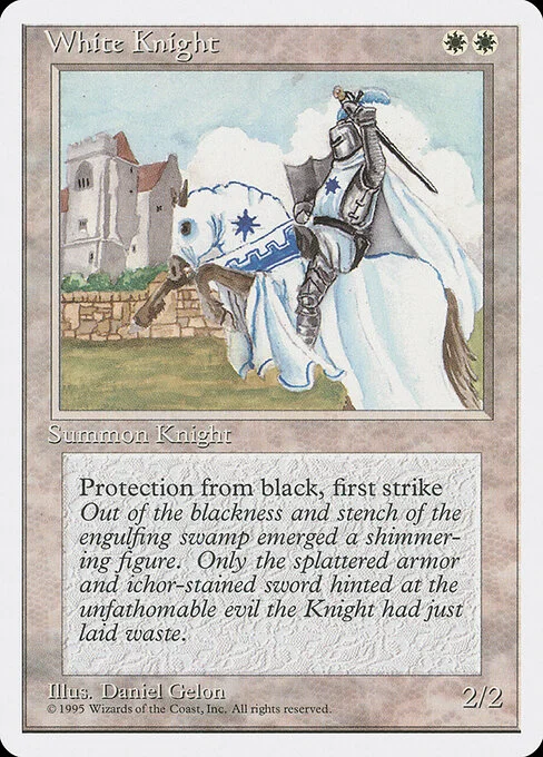 White Knight, carta Magic di tipo Creature — Human Knight illustrata da Daniel Gelon