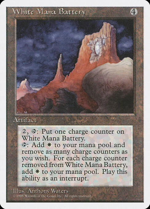 White Mana Battery, carta Magic di tipo Artifact illustrata da Anthony S. Waters