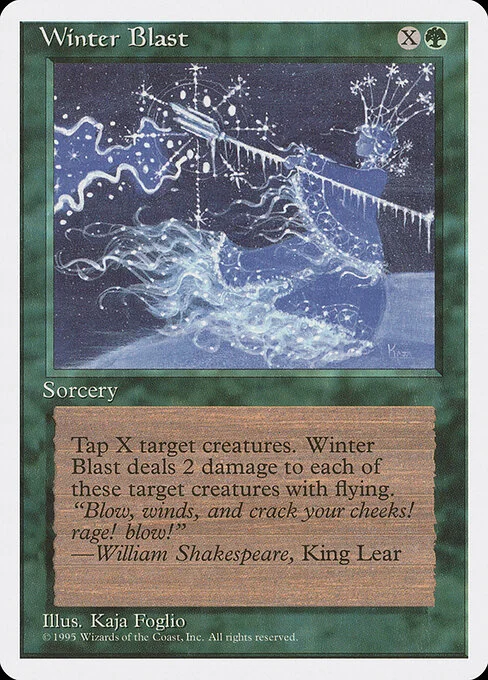 Winter Blast, carta Magic di tipo Sorcery illustrata da Kaja Foglio