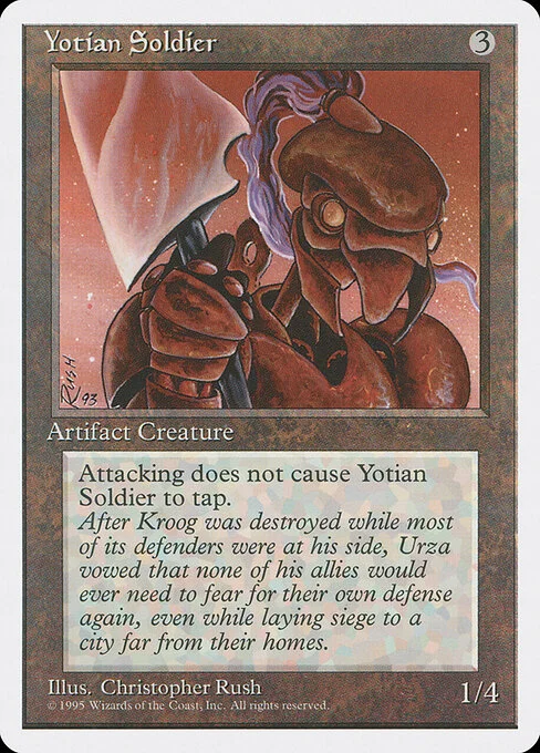 Yotian Soldier, carta Magic di tipo Artifact Creature — Soldier illustrata da Christopher Rush
