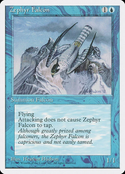 Zephyr Falcon, carta Magic di tipo Creature — Bird illustrata da Heather Hudson