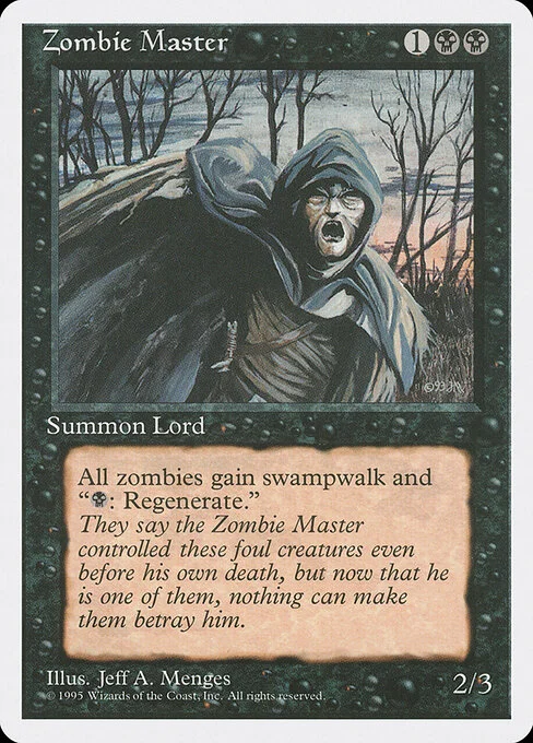 Zombie Master, carta Magic di tipo Creature — Zombie illustrata da Jeff A. Menges
