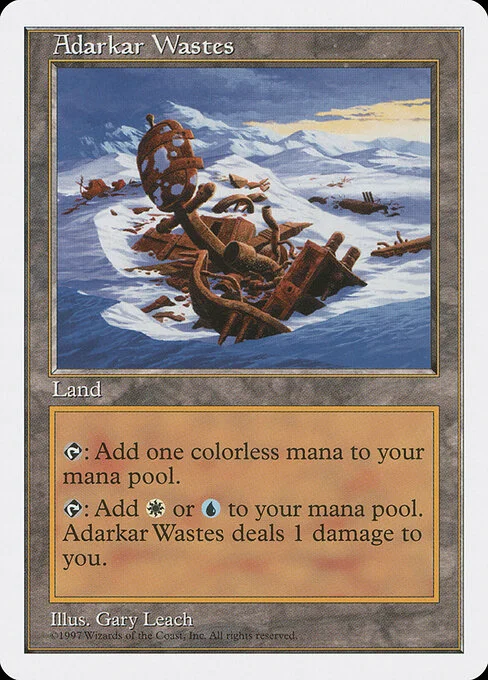 Adarkar Wastes, carta Magic di tipo Land illustrata da Gary Leach