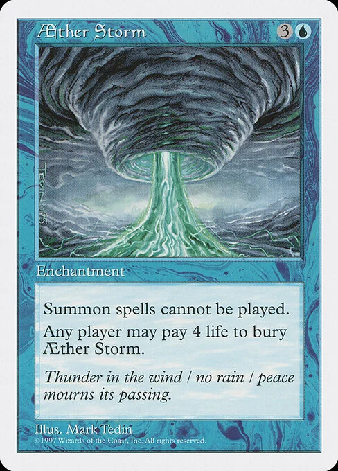 Aether Storm, carta Magic di tipo Enchantment illustrata da Mark Tedin