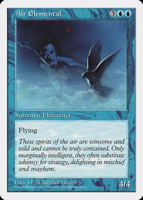 Air Elemental, carta Magic di tipo Creature — Elemental illustrata da D. Alexander Gregory