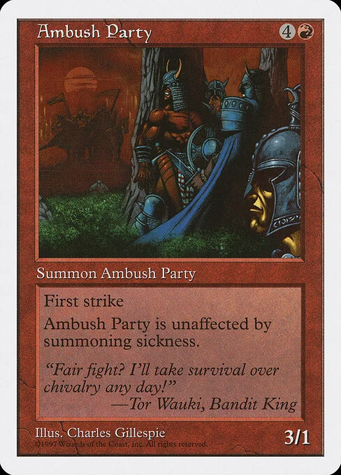 Ambush Party, carta Magic di tipo Creature — Human Rogue illustrata da Charles Gillespie