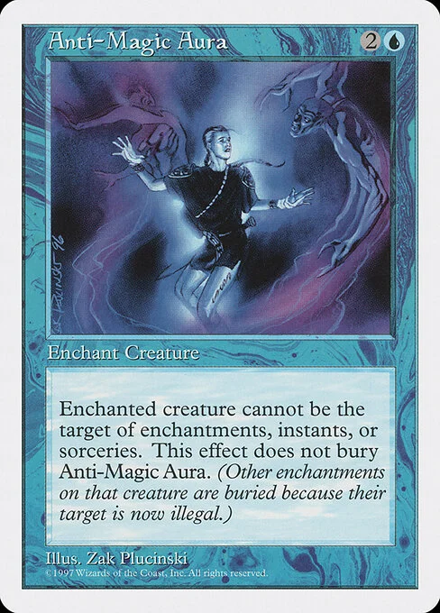 Anti-Magic Aura, carta Magic di tipo Enchantment — Aura illustrata da Zak Plucinski
