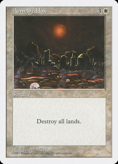 Armageddon, carta Magic di tipo Sorcery illustrata da Jesper Myrfors