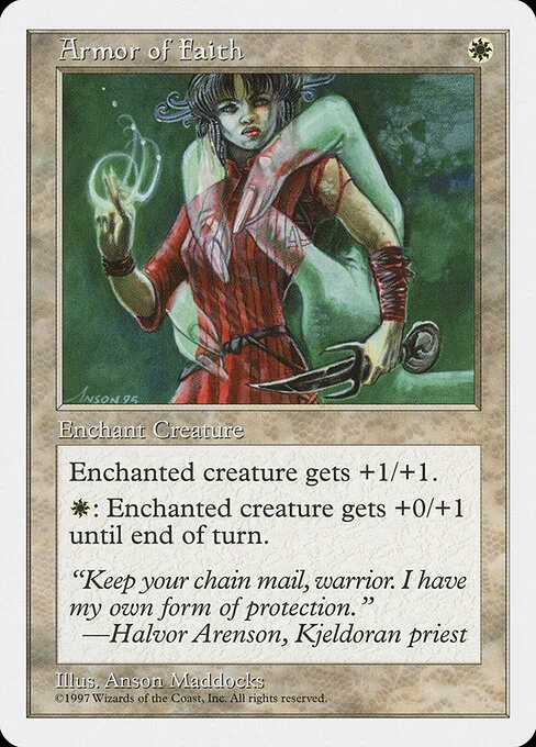 Armor of Faith, carta Magic di tipo Enchantment — Aura illustrata da Anson Maddocks