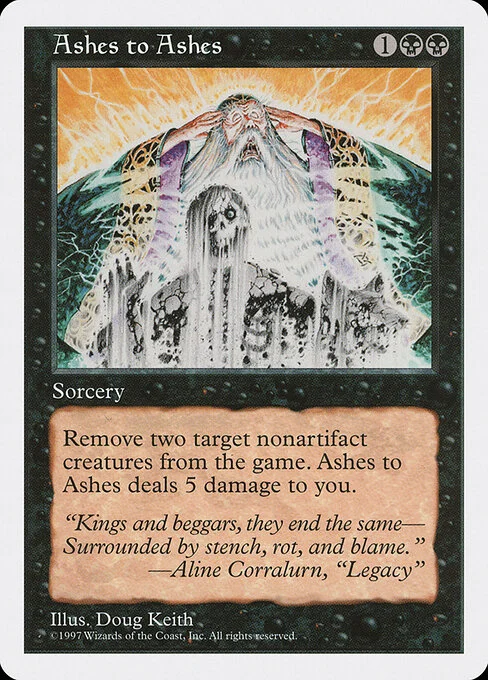 Ashes to Ashes, carta Magic di tipo Sorcery illustrata da Doug Keith