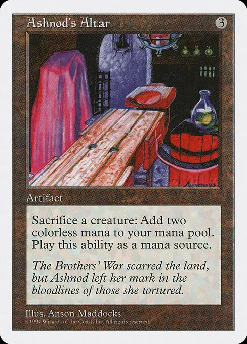 Ashnod's Altar, carta Magic di tipo Artifact illustrata da Anson Maddocks