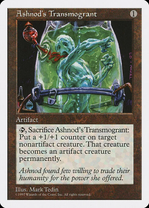 Ashnod's Transmogrant, carta Magic di tipo Artifact illustrata da Mark Tedin