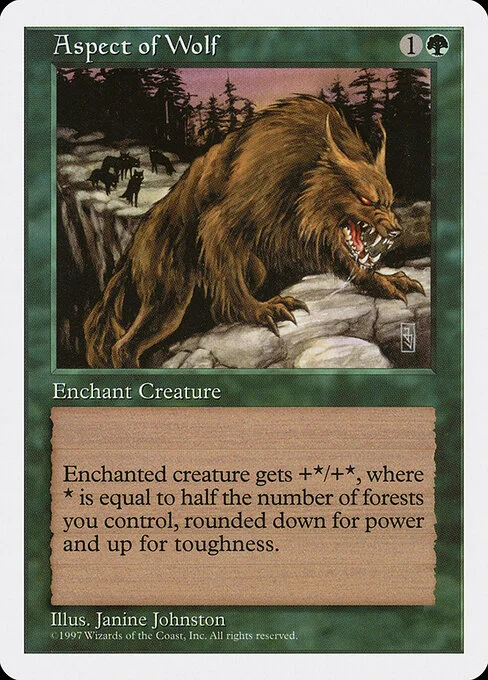 Aspect of Wolf, carta Magic di tipo Enchantment — Aura illustrata da Janine Johnston