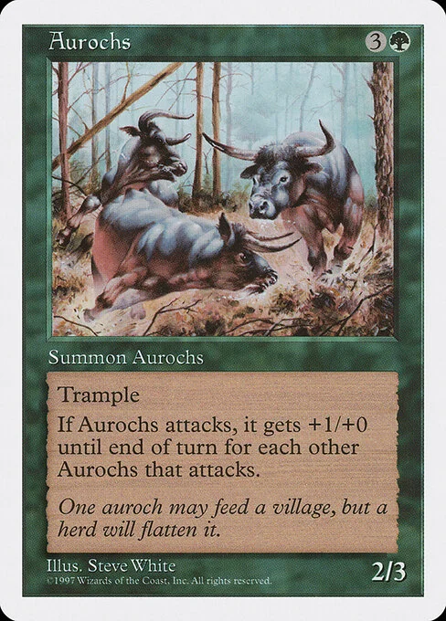 Aurochs, carta Magic di tipo Creature — Aurochs illustrata da Steve White
