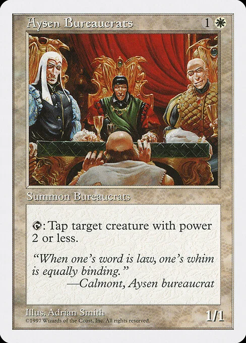 Aysen Bureaucrats, carta Magic di tipo Creature — Human Advisor illustrata da Adrian Smith