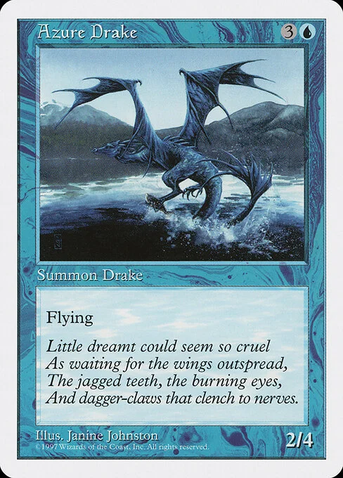 Azure Drake, carta Magic di tipo Creature — Drake illustrata da Janine Johnston