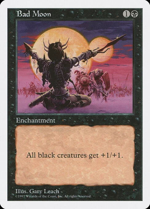 Bad Moon, carta Magic di tipo Enchantment illustrata da Gary Leach