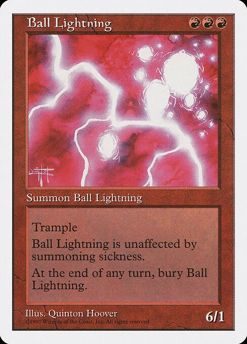 Ball Lightning, carta Magic di tipo Creature — Elemental illustrata da Quinton Hoover