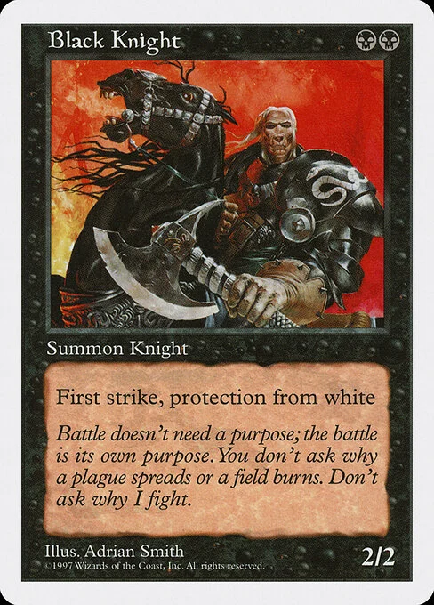 Black Knight, carta Magic di tipo Creature — Human Knight illustrata da Adrian Smith