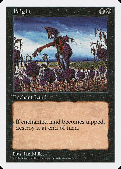 Blight, carta Magic di tipo Enchantment — Aura illustrata da Ian Miller