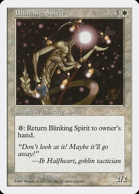 Blinking Spirit, carta Magic di tipo Creature — Spirit illustrata da Allen Williams