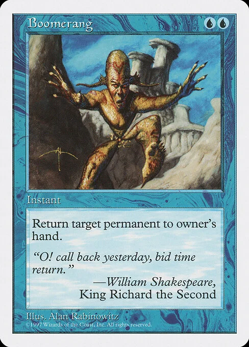 Boomerang, carta Magic di tipo Instant illustrata da Alan Rabinowitz