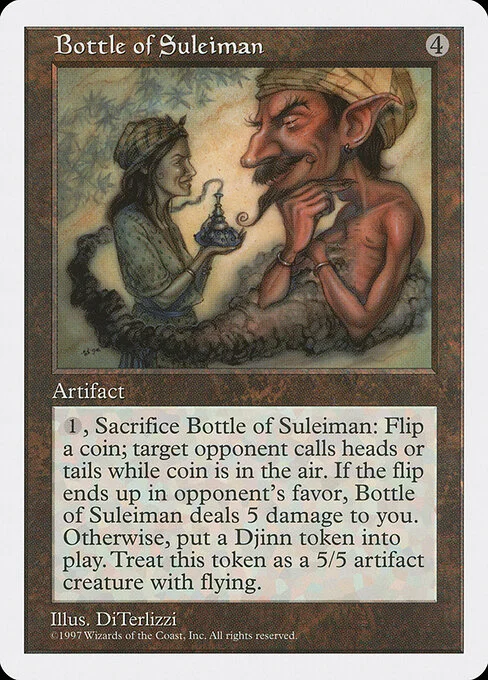 Bottle of Suleiman, carta Magic di tipo Artifact illustrata da DiTerlizzi