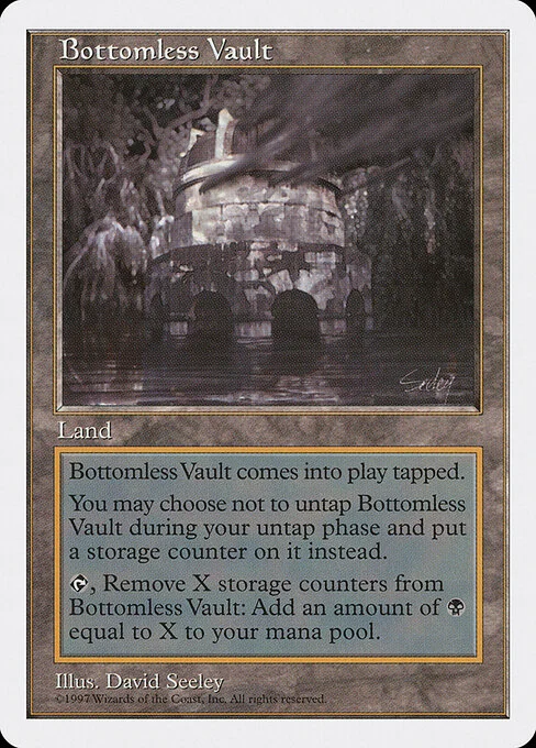 Bottomless Vault, carta Magic di tipo Land illustrata da David Seeley