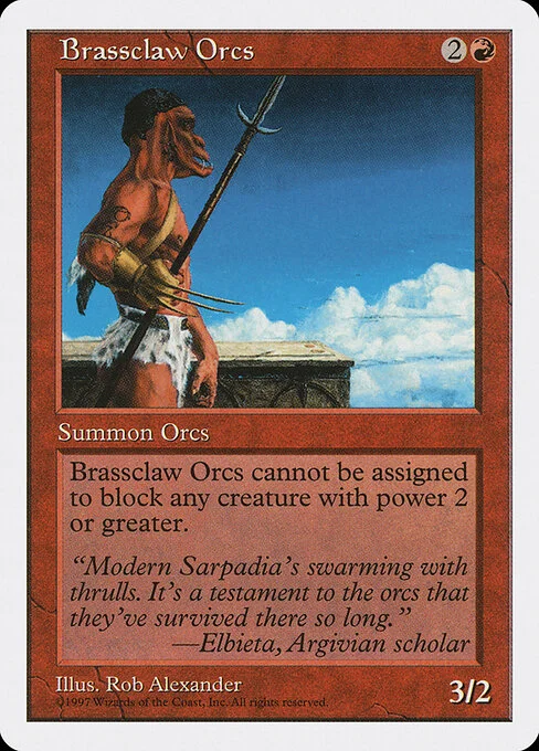 Brassclaw Orcs, carta Magic di tipo Creature — Orc illustrata da Rob Alexander