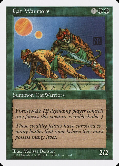 Cat Warriors, carta Magic di tipo Creature — Cat Warrior illustrata da Melissa A. Benson