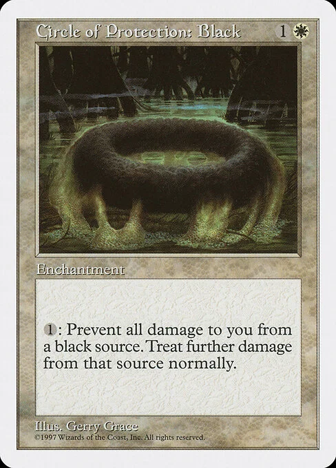 Circle of Protection: Black, carta Magic di tipo Enchantment illustrata da Gerry Grace