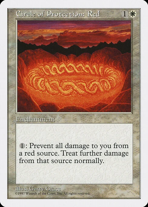 Circle of Protection: Red, carta Magic di tipo Enchantment illustrata da Gerry Grace