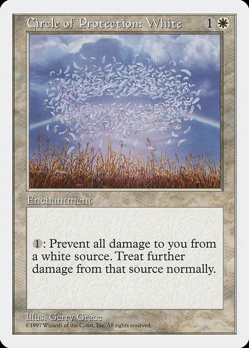 Circle of Protection: White, carta Magic di tipo Enchantment illustrata da Gerry Grace