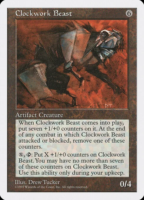 Clockwork Beast, carta Magic di tipo Artifact Creature — Beast illustrata da Drew Tucker